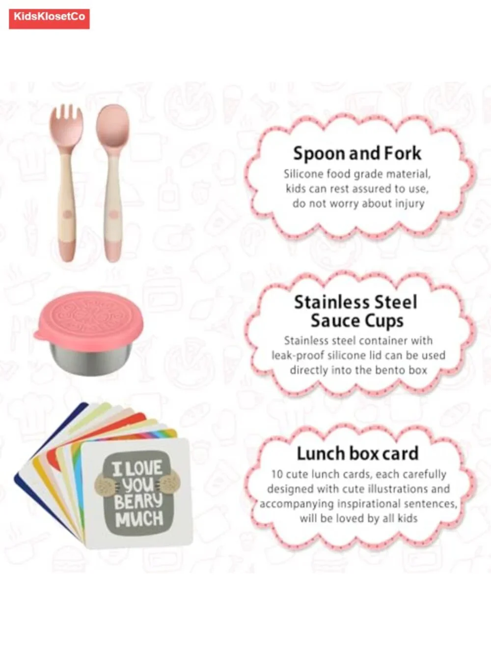 Kids Bento Lunch Box Set with 12oz Thermo Food Jar Leak-Proof Insulated Lunch